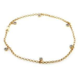    14K Yellow Gold 0.15 Carat Diamond Anklet / Bracelet 9.5 Jewelry