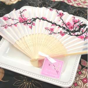  Cherry Blossom Silk Wedding Fan Favors: Health & Personal 