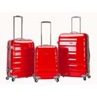 Fox Luggage F140 RED 3Pc Atlantis Polycarbonate Abs Luggage Set 20 in 