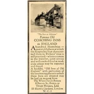  1930 Ad Trust House Inn England Alfriston Dickens Hotel 