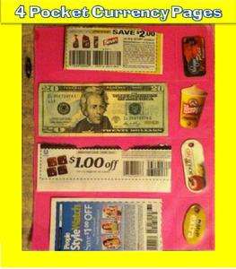 Coupon Sleeves Pages for Binder 4 Pockets   NEW!!  