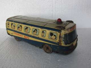 Vintage Lithoprint Indian Tourist Bus Tin Toy  