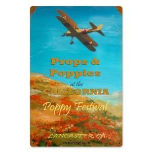  Poppy Festival Aviation Vintage Metal Sign   Victory 