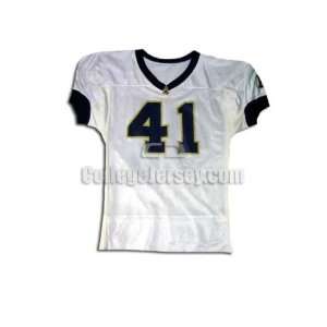  White No. 41 Game Used Notre Dame Champion Football Jersey 