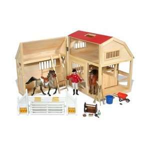   Village Wooden Single Stall Horse Barn  Toys & Games  