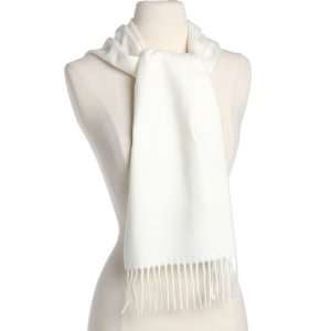   Off White Color 100% Cashmere Scarf Made in Scotland: Everything Else
