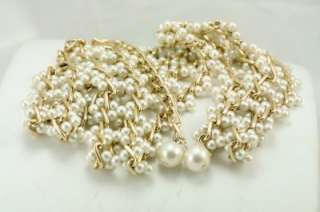 Vintage Costume Jewelry Gold Tone Faux Pearl Beaded 38 Ladies Belt 