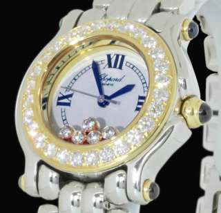   Gold & SS Chopard Happy Sport Watch Diamond Bezel 27/8256 23  