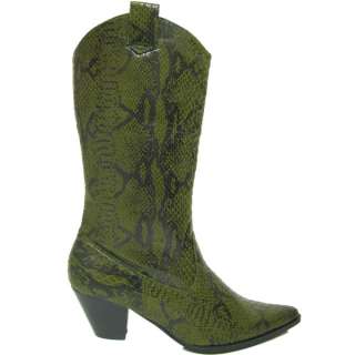 NEW GREEN SNAKESKIN COWGIRL COWBOY WESTERN BOOTS  
