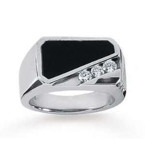    14k White Gold Modern Class 0.30 Carat Mens Diamond Ring Jewelry