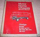 1971 Dodge Motor Home Chassis Service Manual Original
