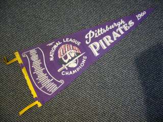   PIRATES SCROLL PENNANT WORLD CHAMPS ROBERTO CLEMENTE VERY RARE  