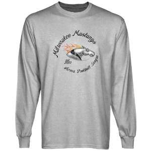  Milwaukee Mustangs Ash Circle Script Long Sleeve T shirt 