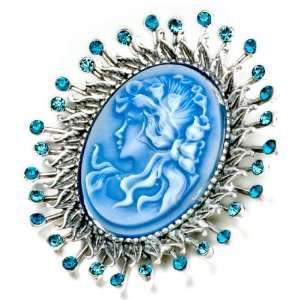 March Birthstone Sunflower Pale Blue Beauty Cameo Brooches And Pins 