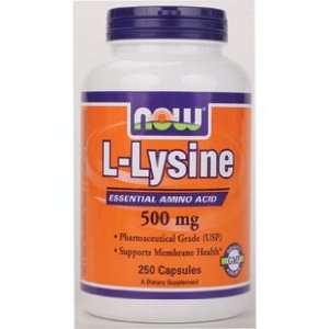  NOW Foods   L Lysine 500 mg 250 caps (Pack of 2) Health 