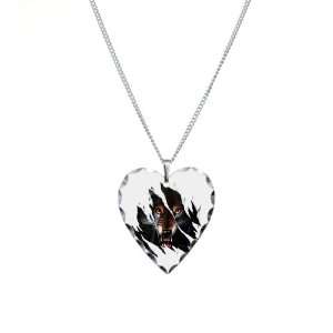  Necklace Heart Charm Wolf Rip Out: Artsmith Inc: Jewelry