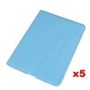  5x Faux Leather Stand Case Cover for Apple iPad 2 *Blue 