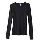 Bella Ladies 4 oz. Sophie Sheer Rib Long Sleeve T Shirt   BLACK   XL