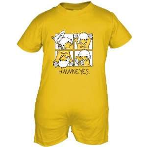 Iowa Hawkeyes Gold Infant Windows Short John Romper  