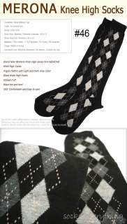 MERONA Womens Knee High Soft Socks Argyle Stripes 9 11  