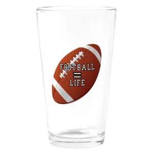  Pint Drinking Glass Football Equals Life 