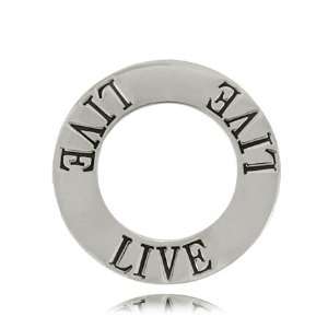 Sterling Silver LIVE Affirmation Ring Inspiration Charm 