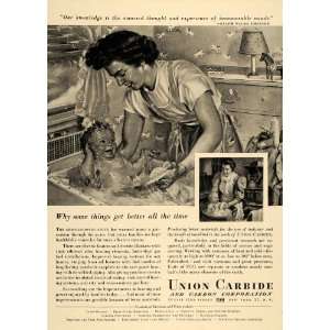  1947 Ad Union Carbide Carbon Mother Child Waldo Emerson 