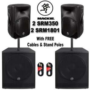  Mackie SRM1801 Powered Subs and SRM350 DJ Speakers Set New 