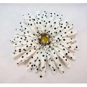  White and Black Daisy Hair Flower Clip 