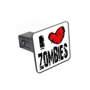 Heart Love Zombies   1 1/4 inch (1.25) Tow Trailer Hitch Cover Plug 