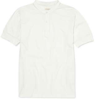   Clothing  T shirts  Crew necks  Cotton Henley Collar T shirt