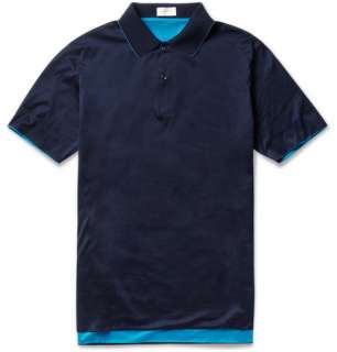   Polos > Short sleeve polos > Reversible Slim Fit Cotton Polo Shirt