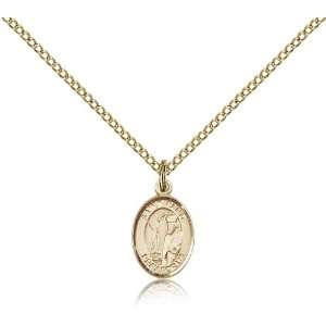 Saint Elmo Medal Pendant 1/2 x 1/4 Inches 9031GF  Comes With 18 Inch 