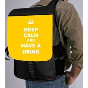  Keep Calm and have a Drink   Yellow Back Pack   School Bag 