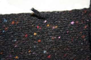 Vtg Wool Wrap Fringe Shawl Womens Oblong Black Speckled J Hill Studio 