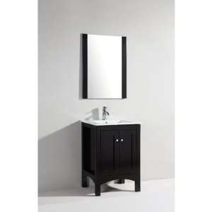  23.5 Single Bathroom Vanity Set with Mirror in Espresso 