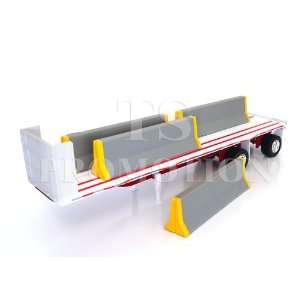  132 scale Flatbed trailer with Jersey dividers Toys 