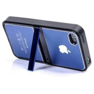   with TPU Frame Hard Kickstand Case for iPhone 4 /iPhone 4S (Dark Blue