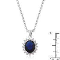 The Royal Wedding Oval Simulated Sapphire Pendant  