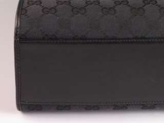 Gucci Black Monogram Canvas Handbag Purse Bag 2123  