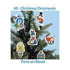 paint on wood christmas ornaments unfinished wooden diy 40 pc kit set 