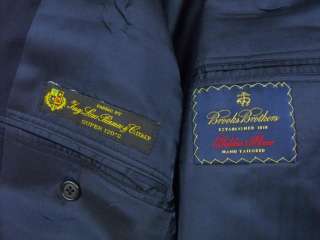 BROOKS BROTHERS Navy LORO PIANA Super 120s Wool GOLDEN FLEECE Suit 