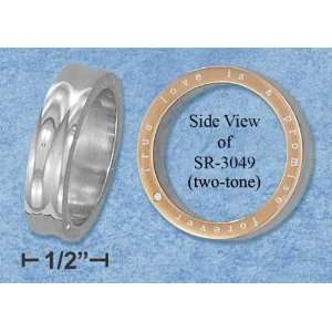   STEEL 6MM UNISEX WEDDING BAND WITH TRUE LOVE INSCRIBED Jewelry
