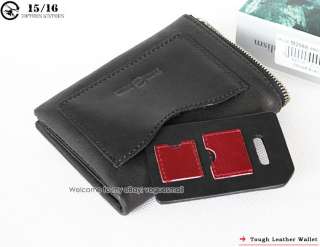   Tough Punk Genuine Leather Black multifunctional Wallet purse 2068 NWT