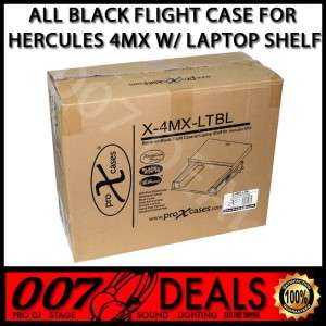 HERCULES 4MX NEW ProX BLACK FLIGHT DJ CASE FOR W SLIDING LAPTOP SHELF 