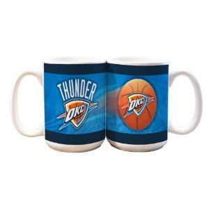  NBA Oklahoma City Thunder 2 Pack 15oz White SportsBall Mug 