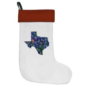    Christmas Stocking Bluebonnets Texas Shaped 