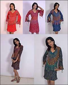 Wholesale Lot 10pc Printed Caftans Beach Tunic Dresses Tops Indian 