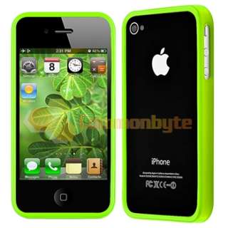 Bumper Green Shinny TPU Rubber Case Cover+PRIVACY Protector for iPhone 
