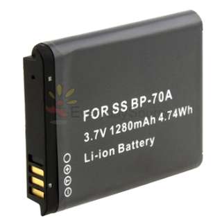 Battery BP 70A + charger FOR SAMSUNG SL50 SL600 SL630 TL105 ES74 PL80 